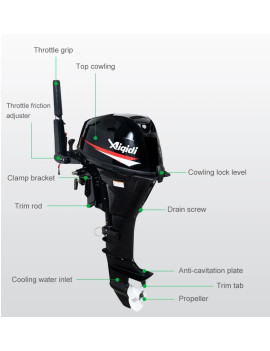 Motor fuera de borda  25HP Pata Larga 4T water cooler con estanque auxiliar de combustible