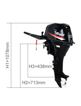 Motor fuera de borda  25HP Pata Corta 4T water cooler con estanque auxiliar de combustible