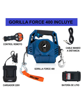 Gorilla Force 400 Winche portátil con batería litio