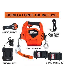 Gorilla Force 450 Winche portátil con 2 baterías de litio